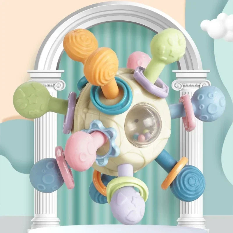 Rotating Rattle Ball Grasping Activity Baby Toy
